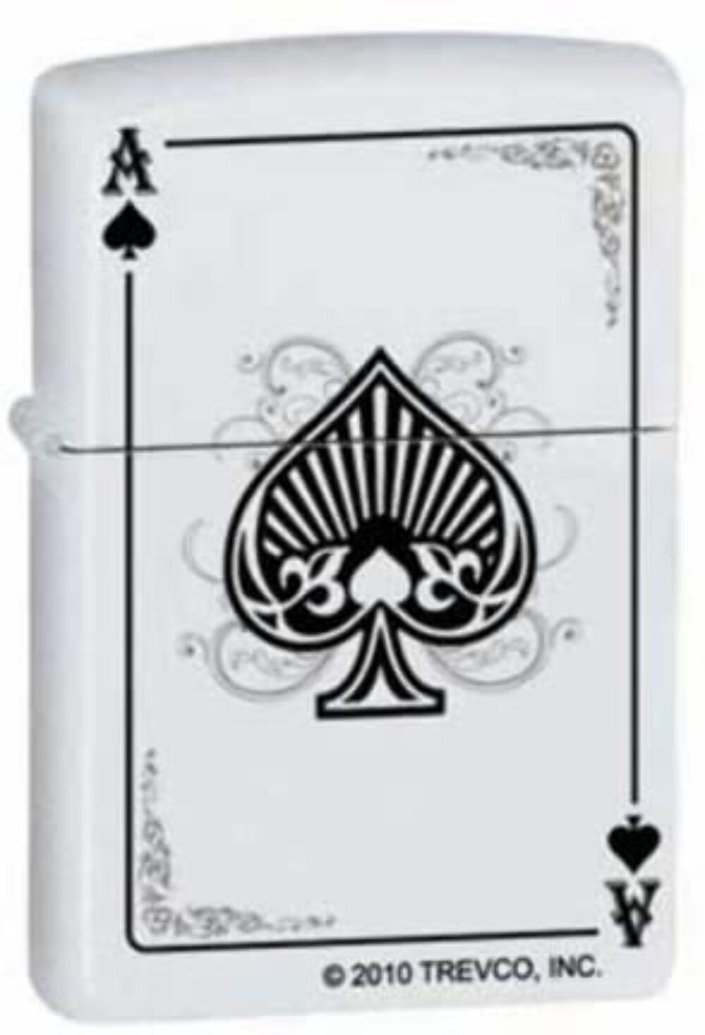 Zippo In Spades Lighter White Matte Windproof Pocket Lighter New