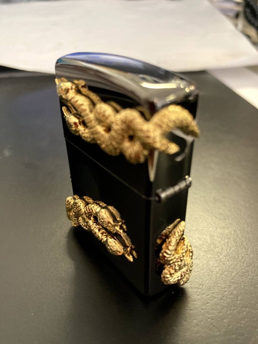 Zippo 4 Side Metal Gold Snake GD USA Rare Dead Made in 2008