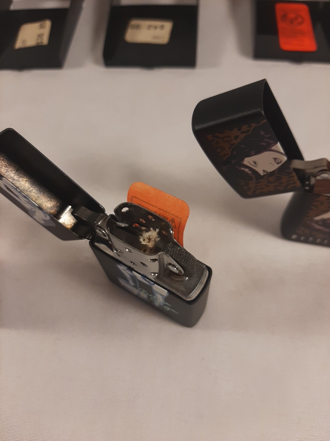 Set Of 3 Betty Page Zippo Lighters Never used