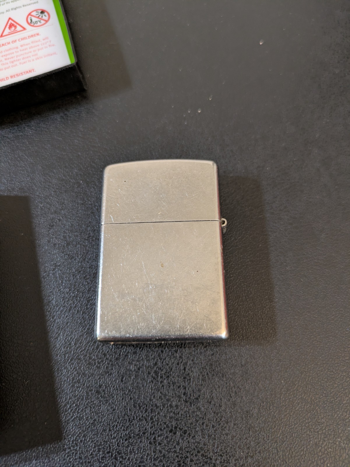Zippo Reg 205 Satin Chrome Lighter With Box Made In U.S.A.