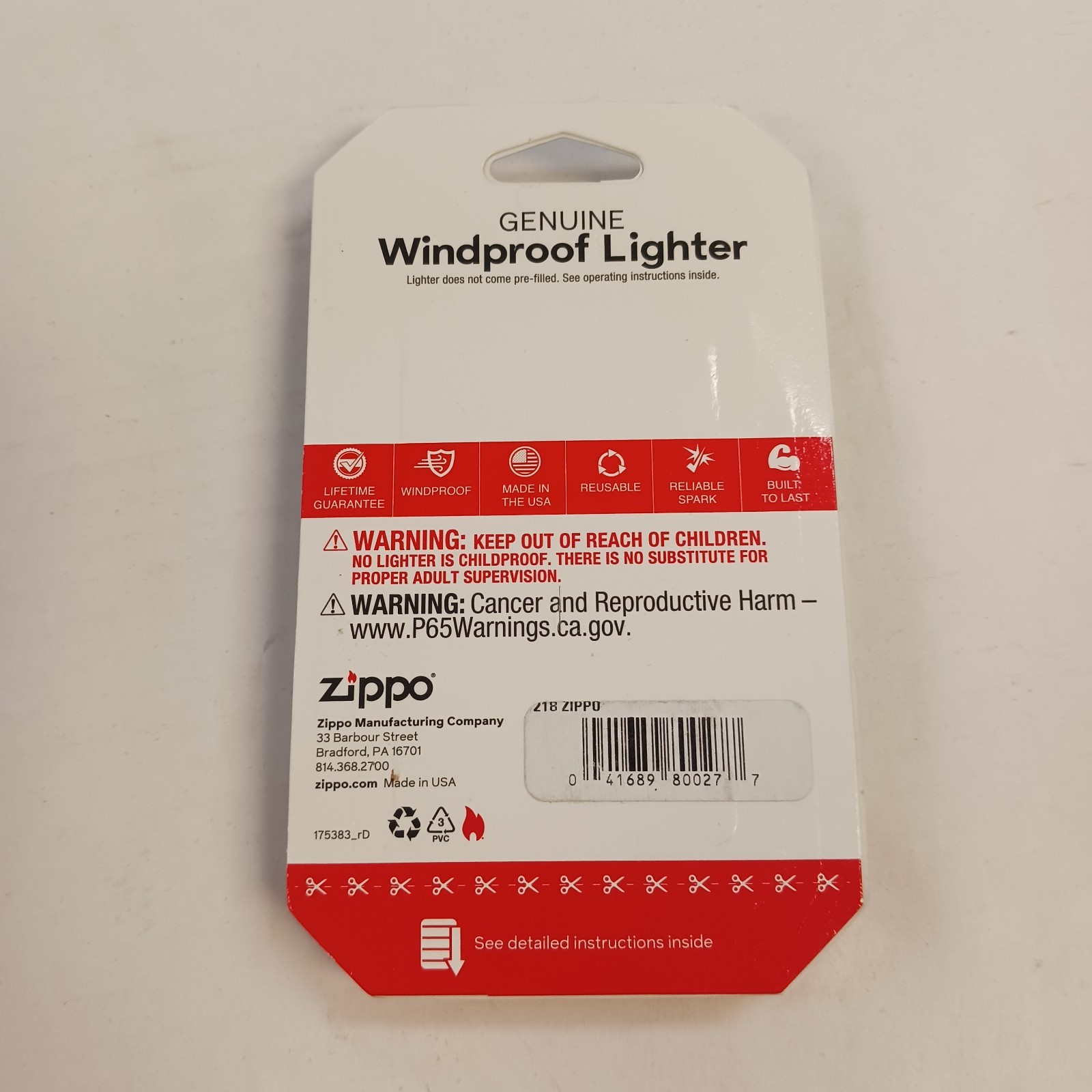 Zippo Genuine Windproof Lighter #218 Classic Black Finish Brand New Sealed
