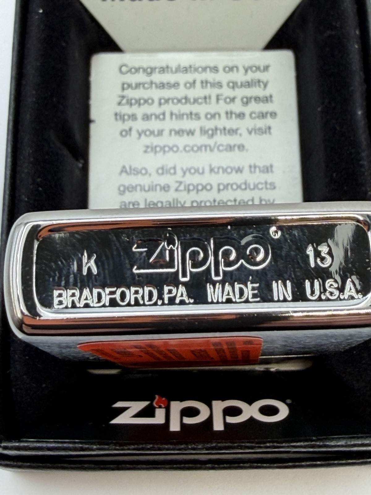 Vintage 2013 US Eagle Flag Chrome Zippo Lighter New B12
