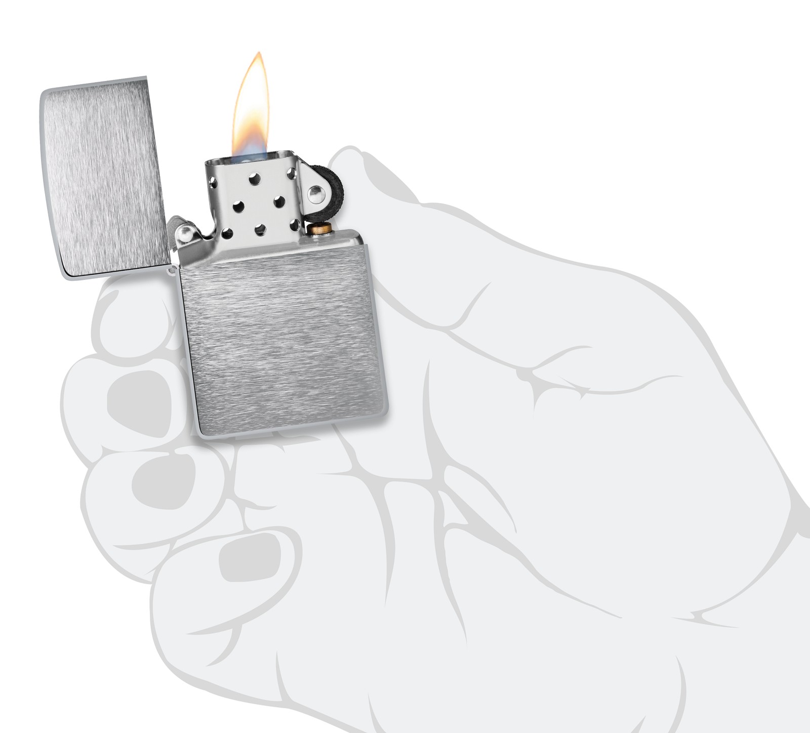 Zippo Classic Brushed Chrome Windproof Lighter, 200