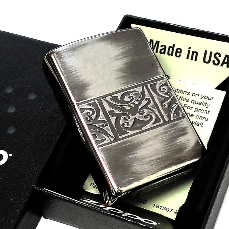 Zippo Native American Silver Etching 2 Sided Processing Epoxy Plating Lighter
