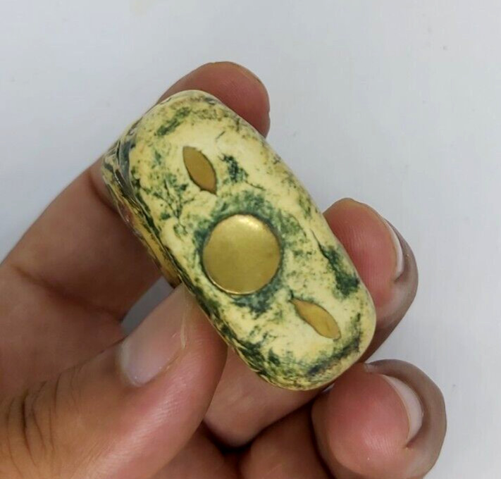 Ancient African Zippo Lighter With Bone Case Decorated Enamel Brass & Seashell