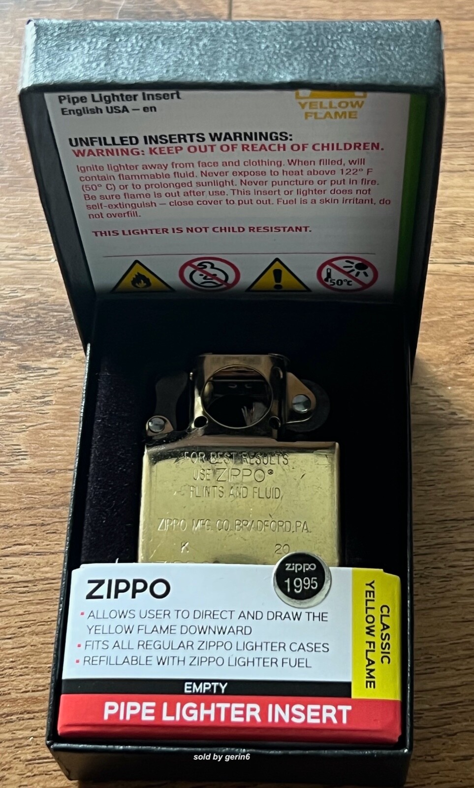 Zippo Brass Pipe Insert For Regular Size Zippo Lighters, 65845, New In Box