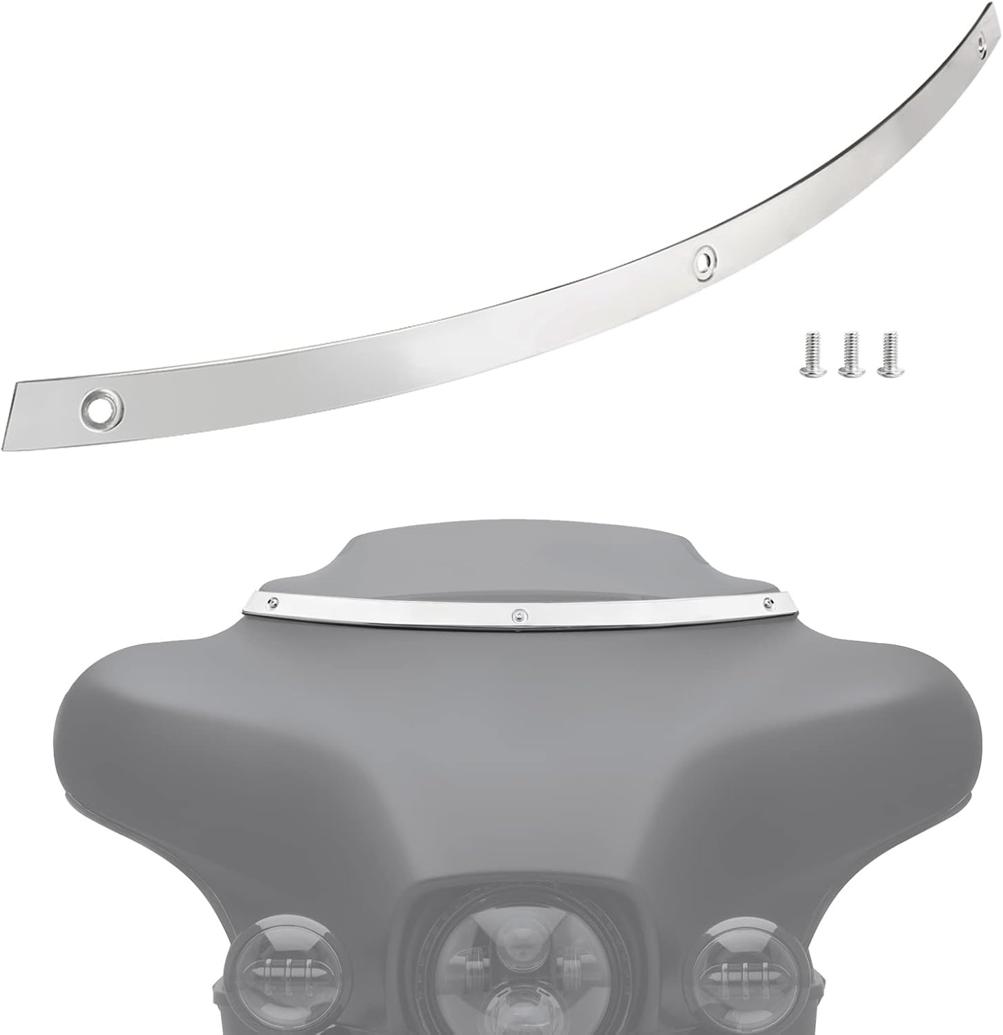 Polished Windshield Trim Chrome Compatible for Harley Davidson Touring Street Gl