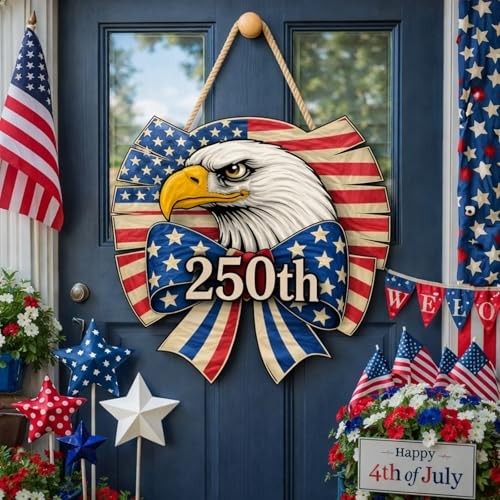 American Flag Eagle Wreath 4th of July 250th Anniversary Door Wreath 4th of
