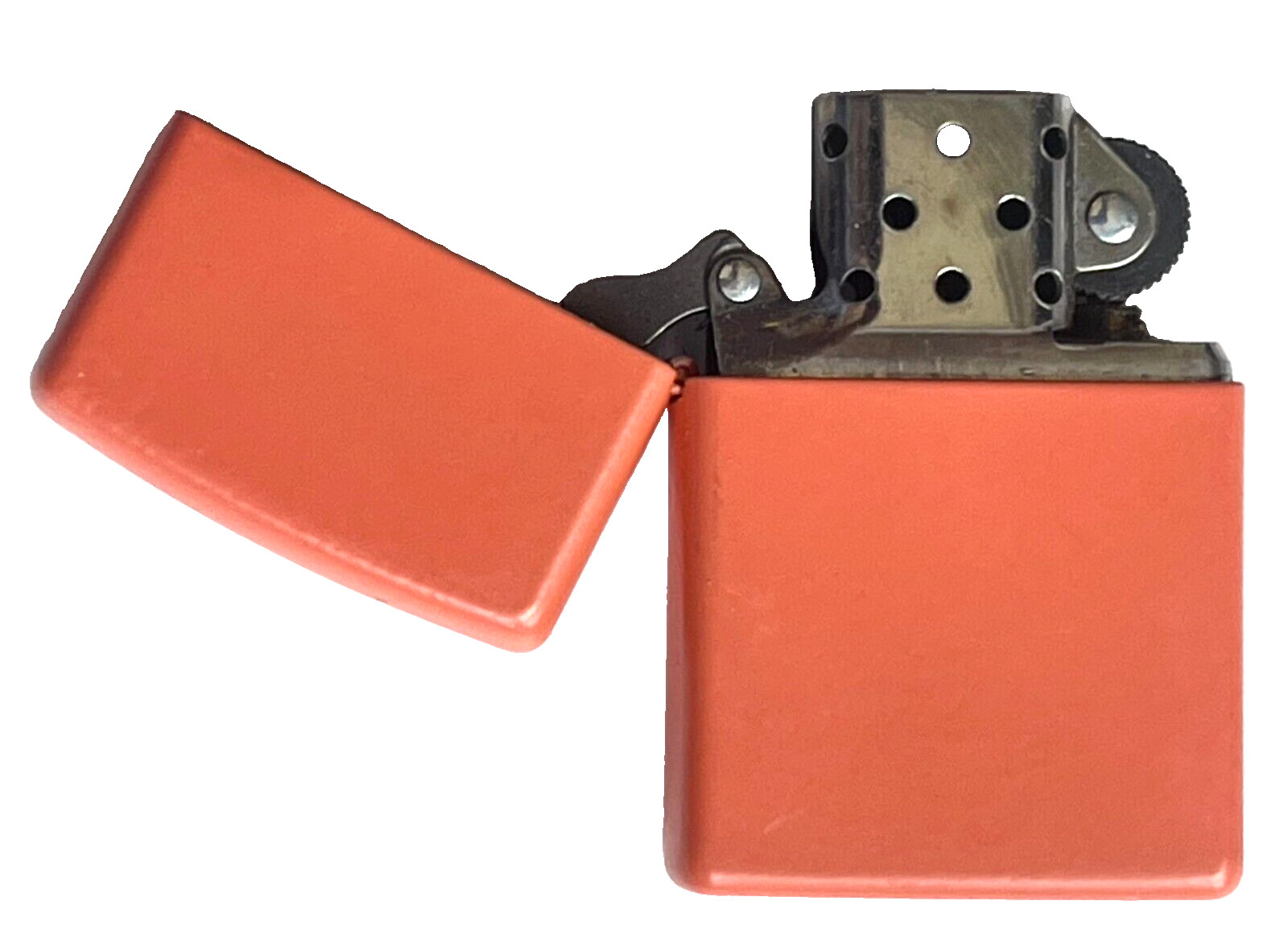 EXCELLENT VINTAGE ZIPPO MAT ORANGE CLAD CIGARETTE LIGHTER MARKED A 07