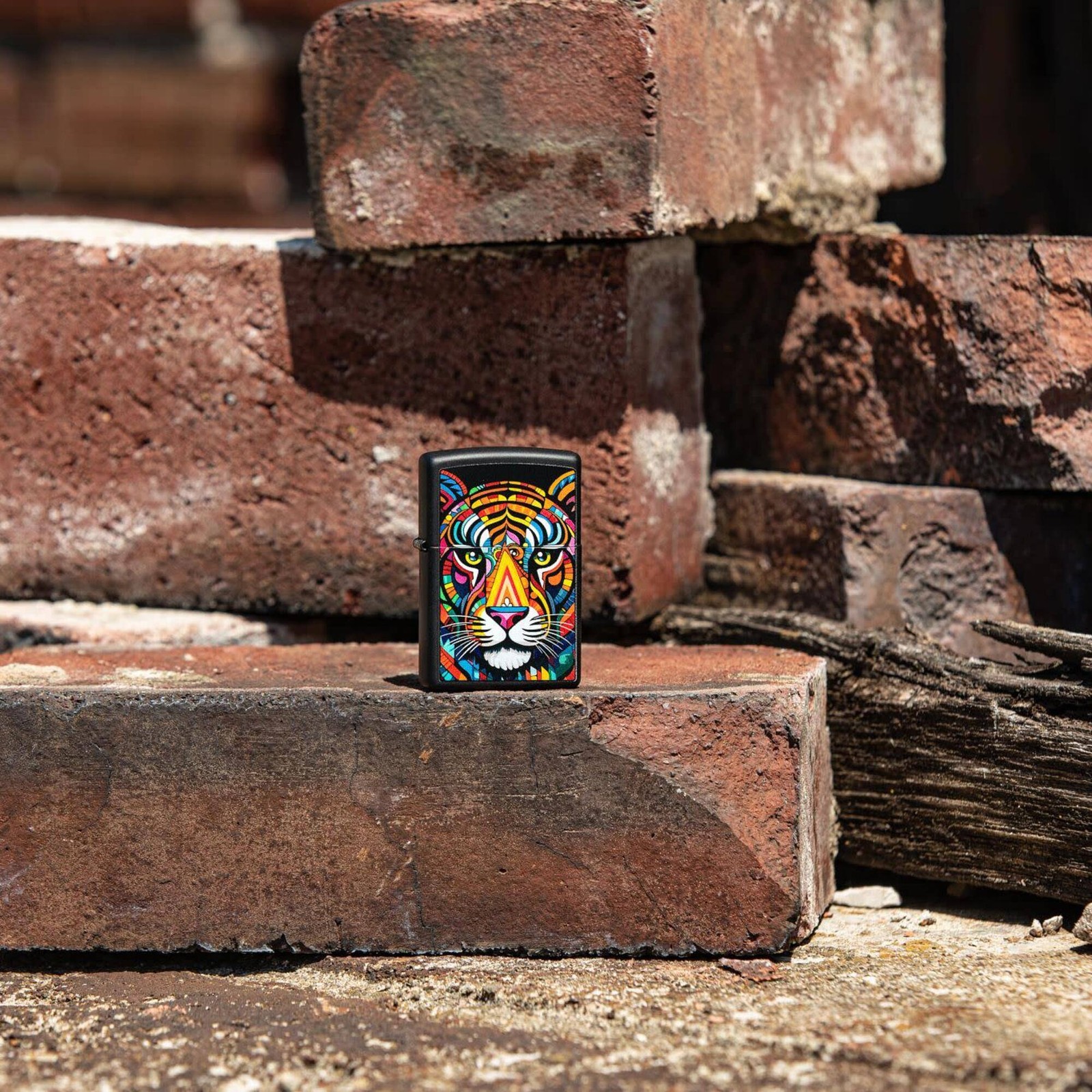 Zippo Windproof Lighter Tiger Stripes Design Classic Black Matte Finish 46235