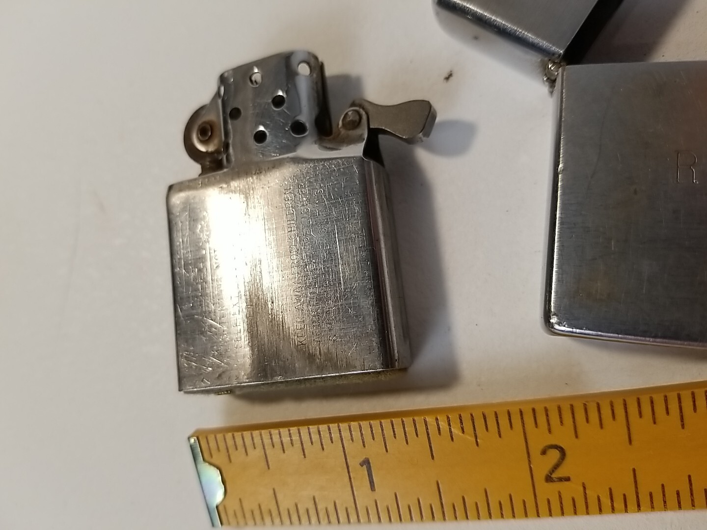 ZIPPO LIGHTER 1978 VINTAGE BRUSH CHROME NAME ENGRAVED Vintage Retro 11 Flints