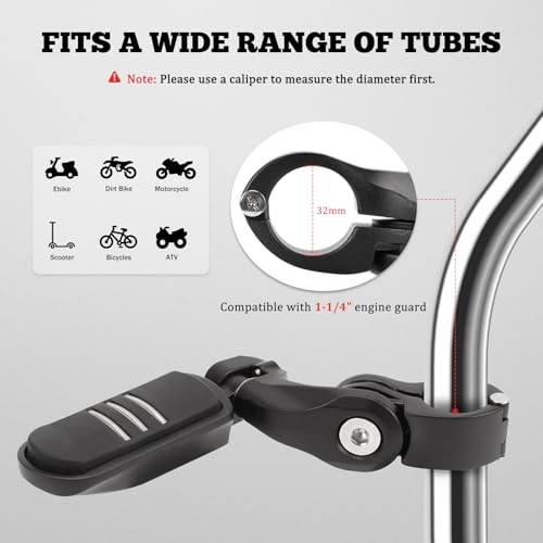 1.25″ Highway Pegs with 1 1/4″ Crash Bar Adjustable Motorcycle Matte Black