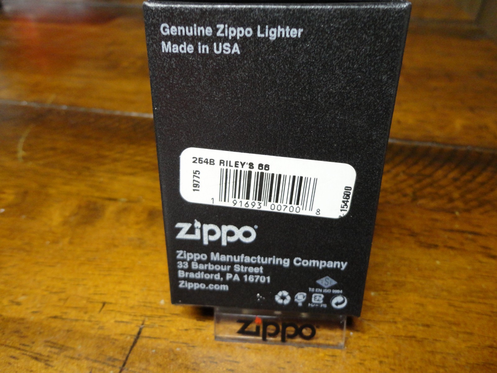 RILEY’S 66 BRASS ZIPPO LIGHTER MINT IN BOX LOOK 1 OF 28