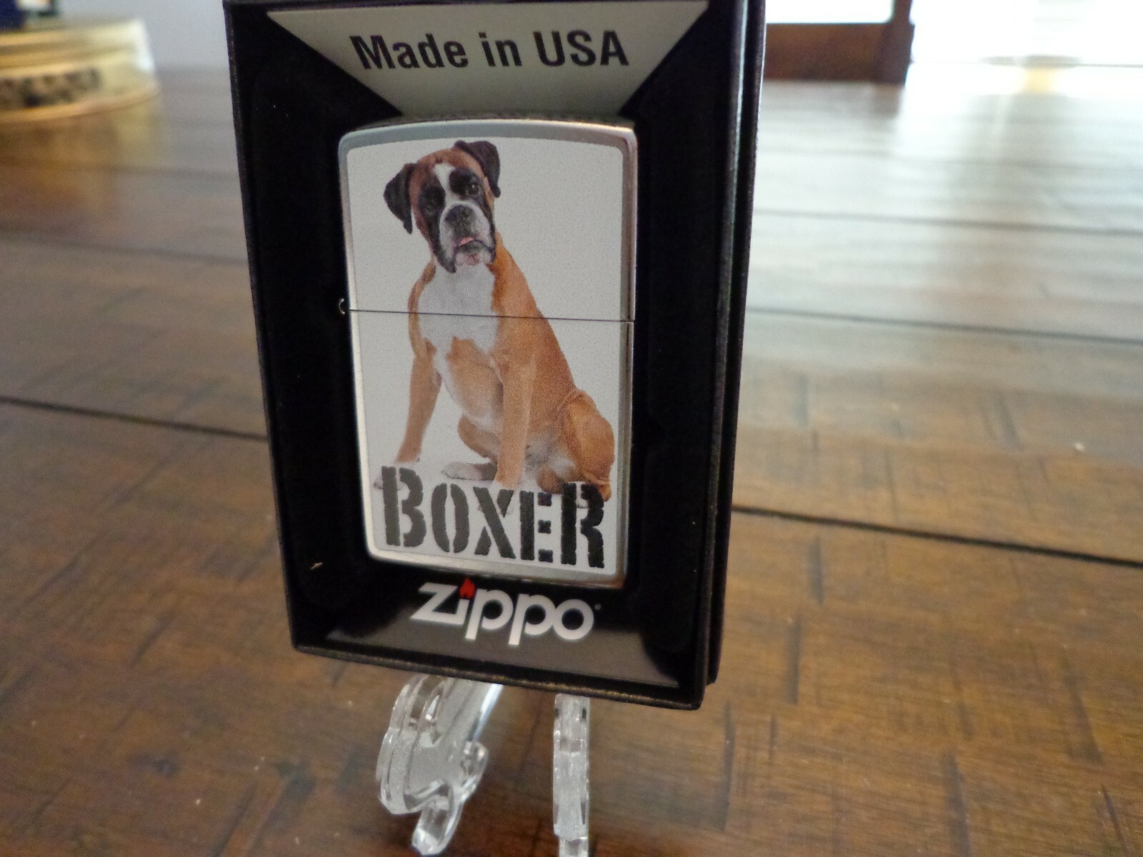 BOXER DOG ZIPPO LIGHTER MINT IN BOX