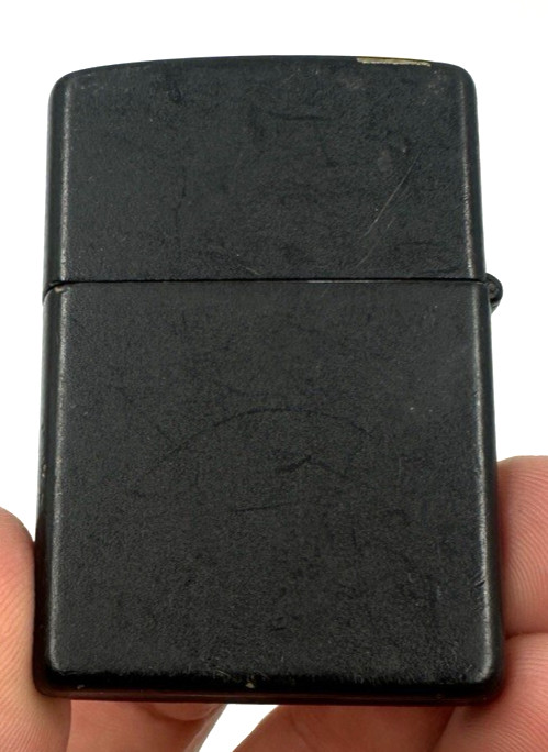 Zippo 1992 Black Matte Lighter Marlboro Man Smoking Cowboy Rare Collectible