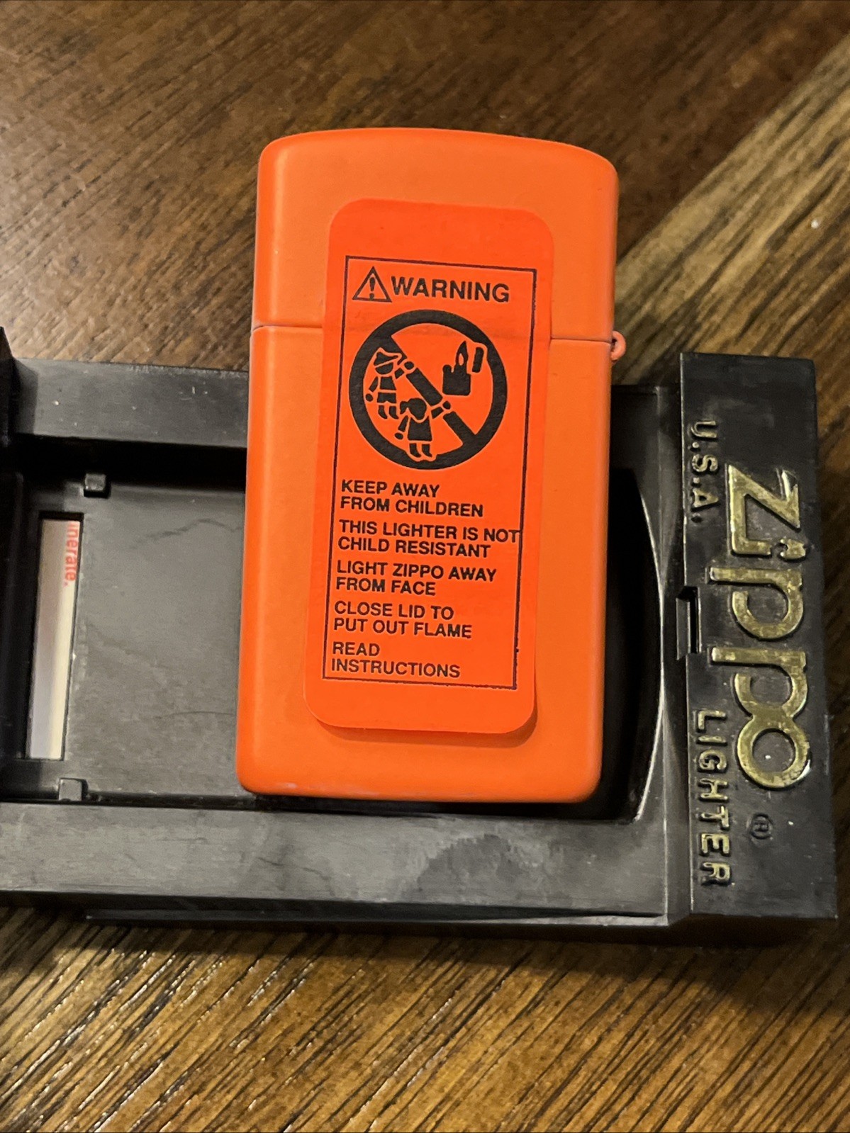 Zippo Windproof Slim Orange Lighter with Matte Finish, 1631, New In Box