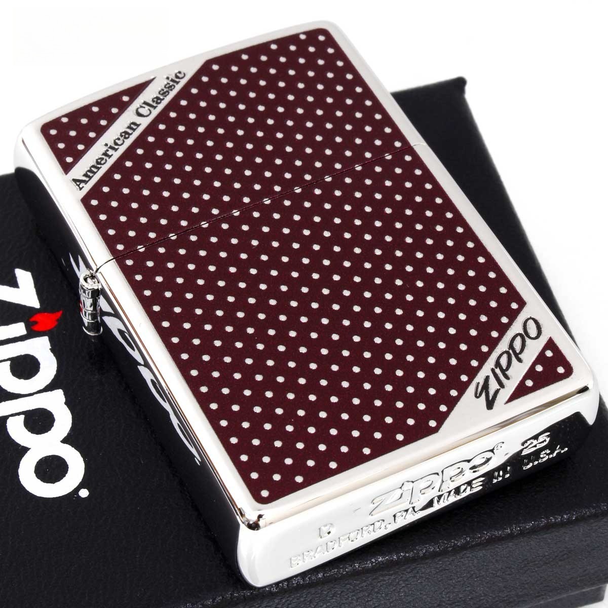 Zippo Lighter CASE ONLY American Classic Dot ZIPPO Logo Present Gift
