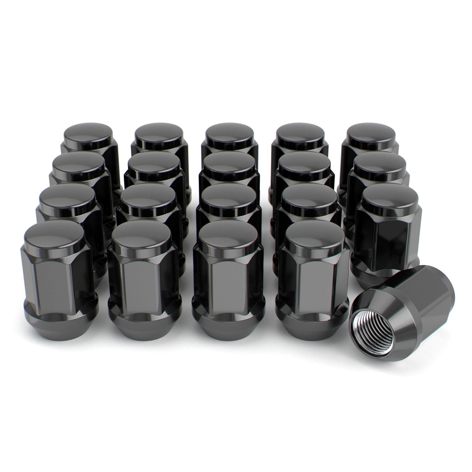 White Knight M12x1.50 Solid Piece Bulge Acorn Lug Nuts (NO Cap) for Select After