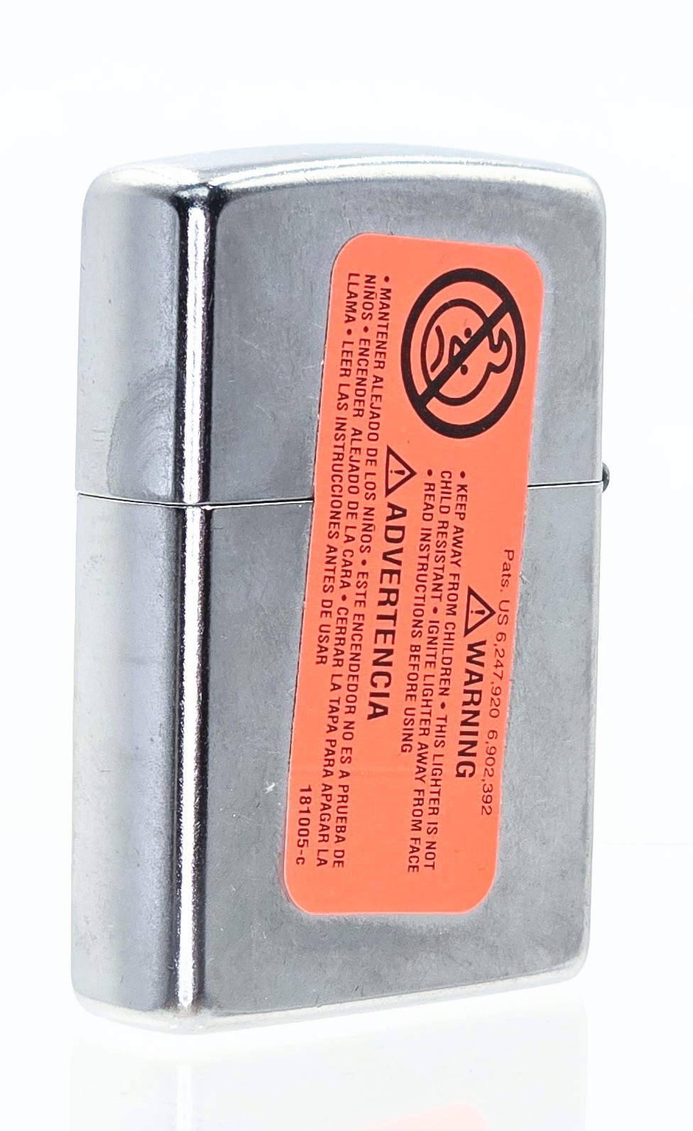 Zippo G 13 Made in USA Street Chrome Lighter NOS Unfired Orange Sticker NIB