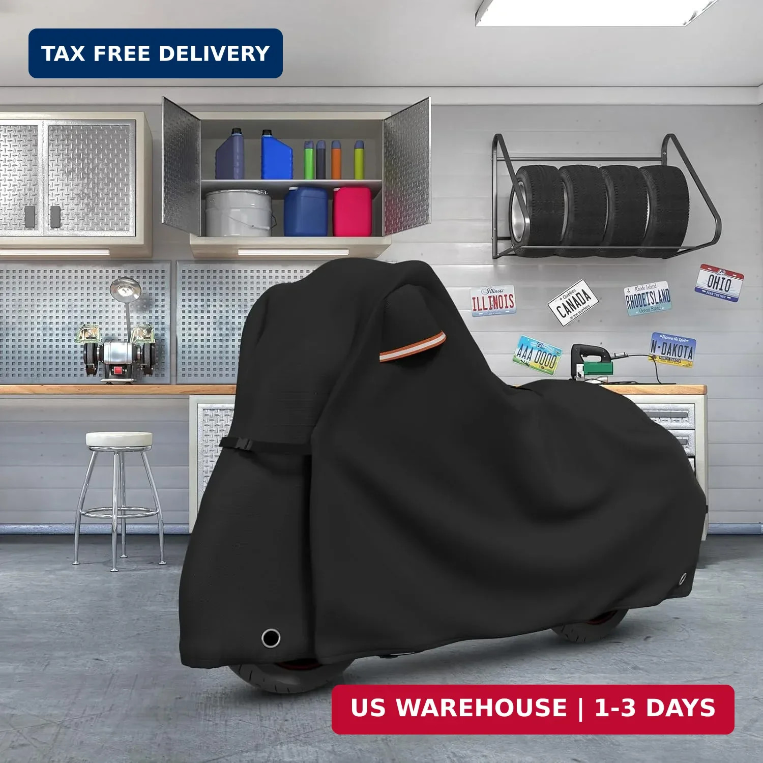 STARTWO Motorcycle Covers with Side Box Waterproof Outdoor for Harley Davidson T