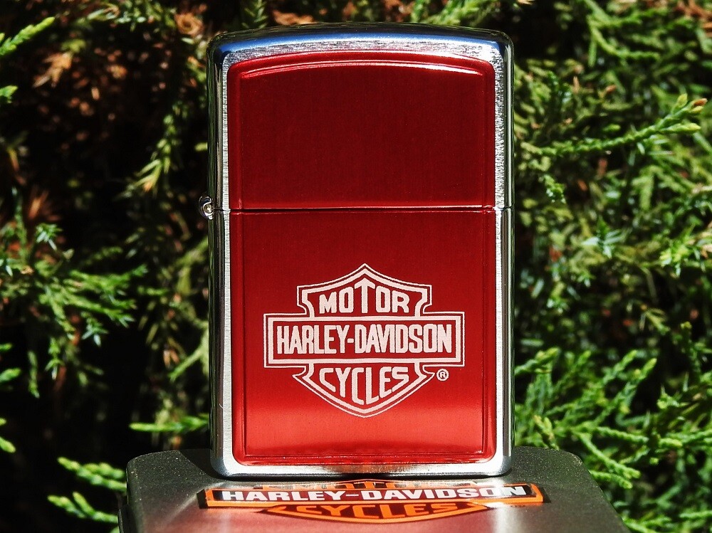 Harley Davidson Zippo Lighter – Bar and Shield – Red Anodized – # 685HD H263