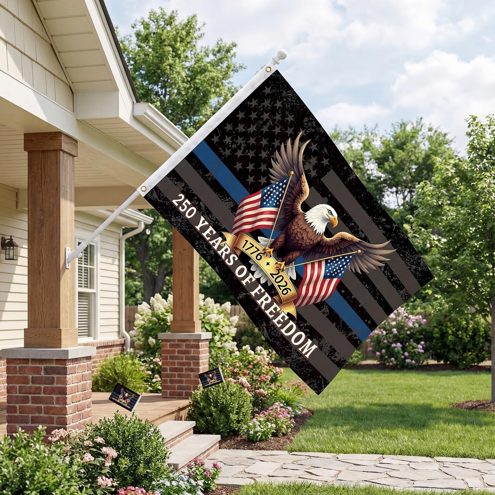 3Pcs 250th anniversary usa Flag 3×5（Includes two hand-waving flags）