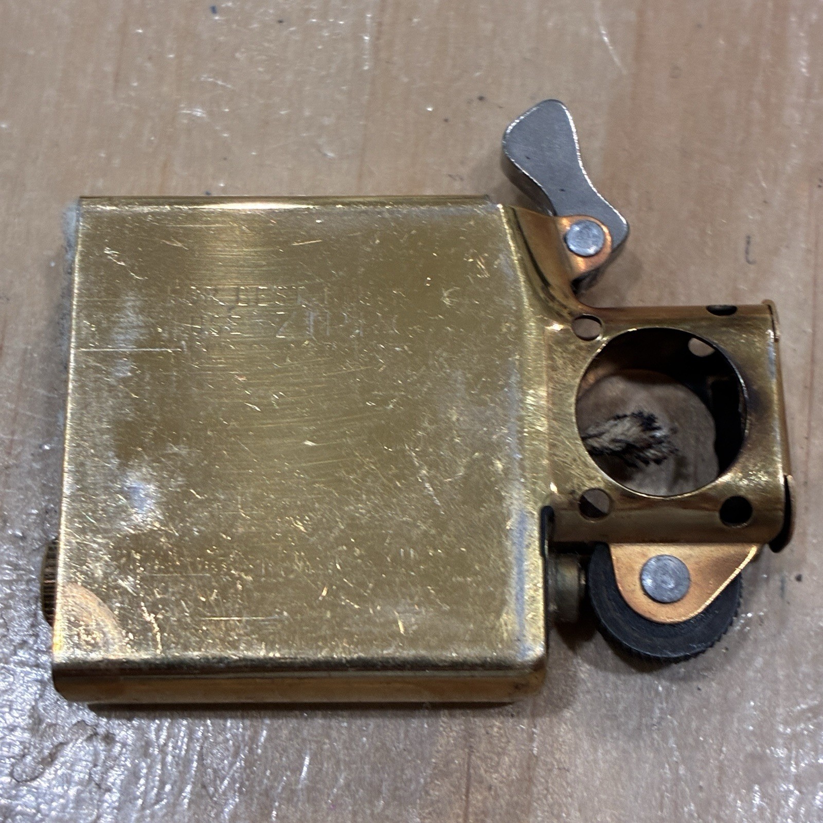 Vintage 1993 Zippo Pipe Lighter 204PL Solid Brass Brushed Finish USA Made