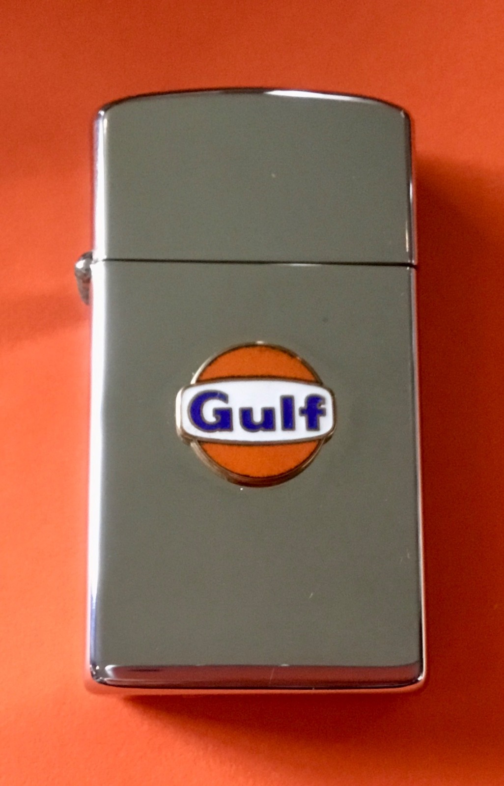 NOS 1965 Zippo Lighter GULF GAS & OIL SLIM LIGHTER UNUSED IN BOX! XLNT SEE PICS!