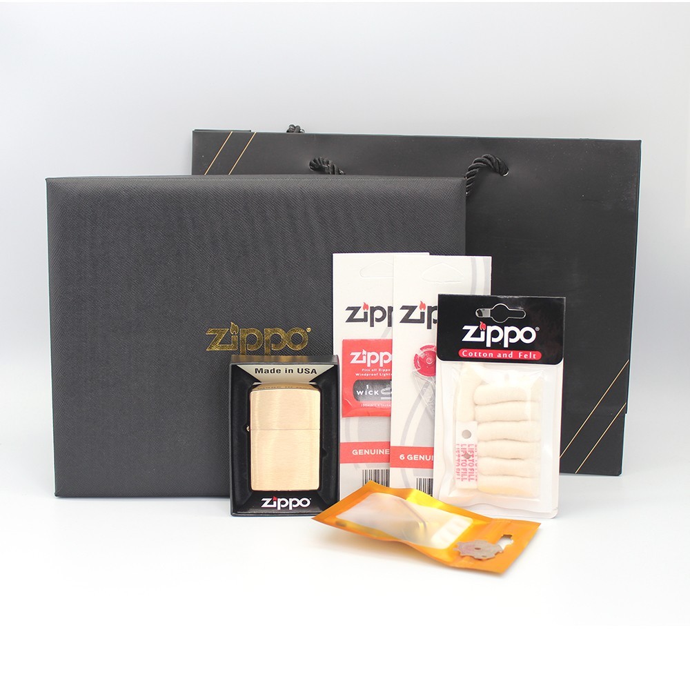Zippo lighter 204 Brass/ Mens Boyfriends Present Gift Full Set Free Initial New