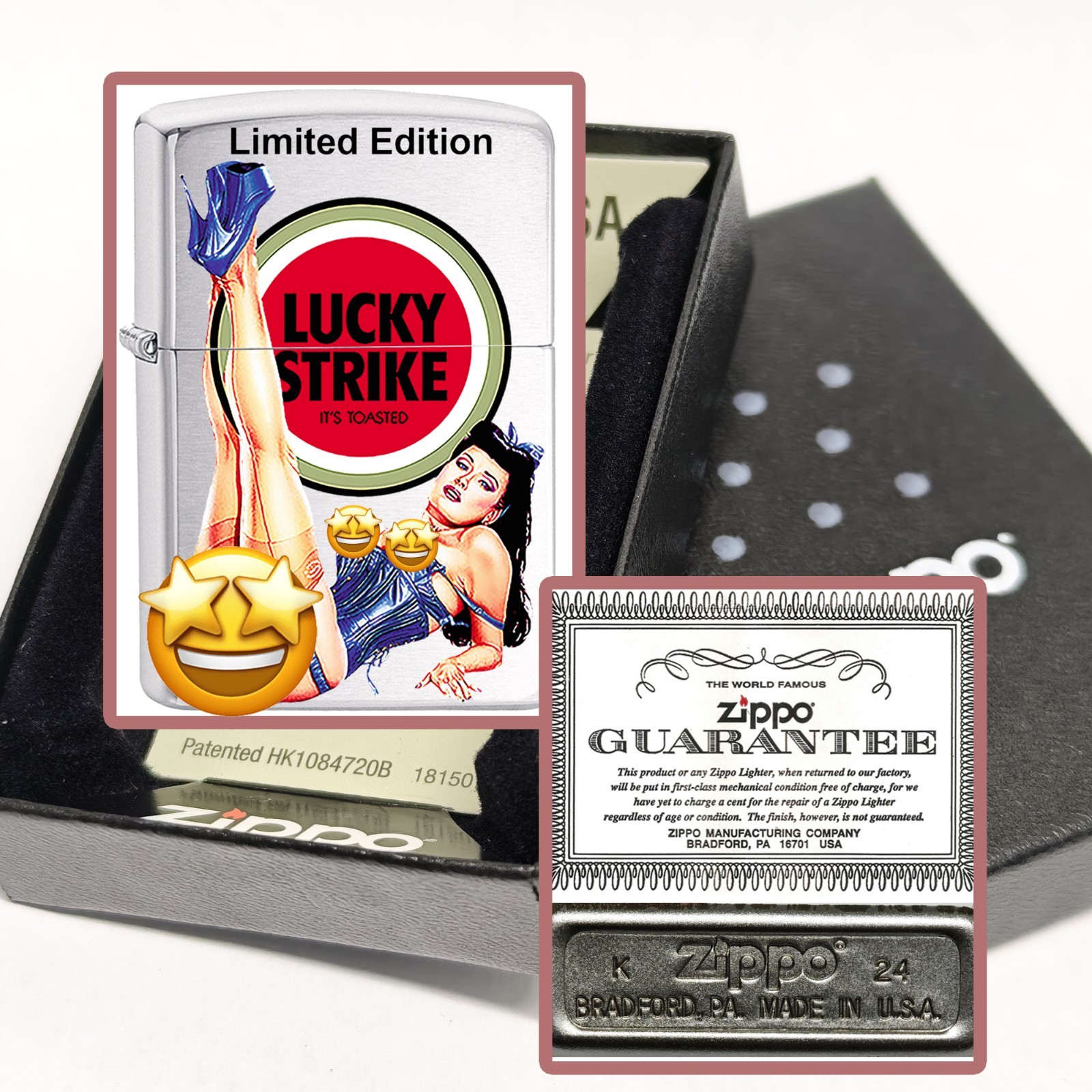 Lucky Strike ZIPPO Anime Girl Lighter, fine art graphic