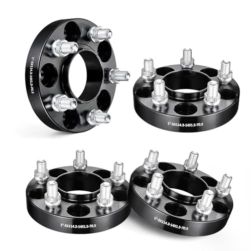 5×4.5 Wheel Spacers Compatible with Ford Mustang 2015-2024, 5×114.3 mm 1 inch