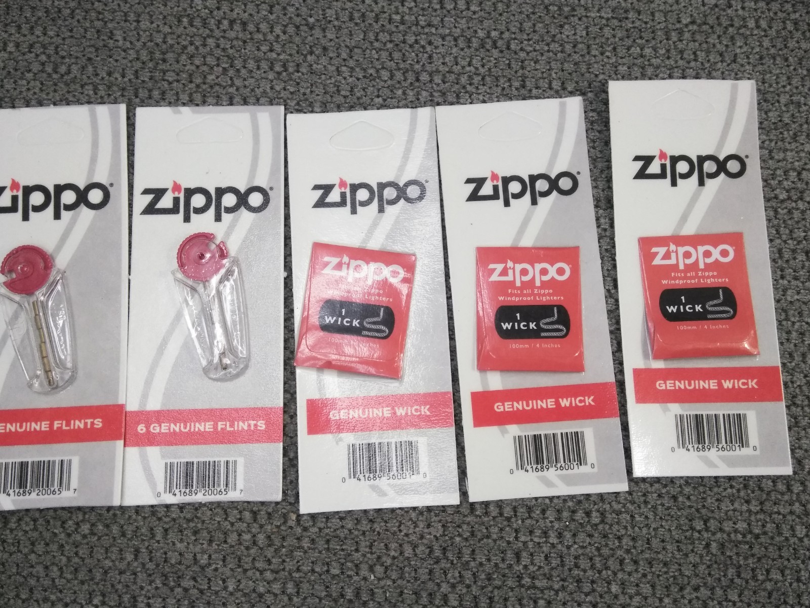 NEW Zippo Flint Pack 6-Genuine Flints Per Pack, 2PK & FLINTS (3PK) BUNDLE