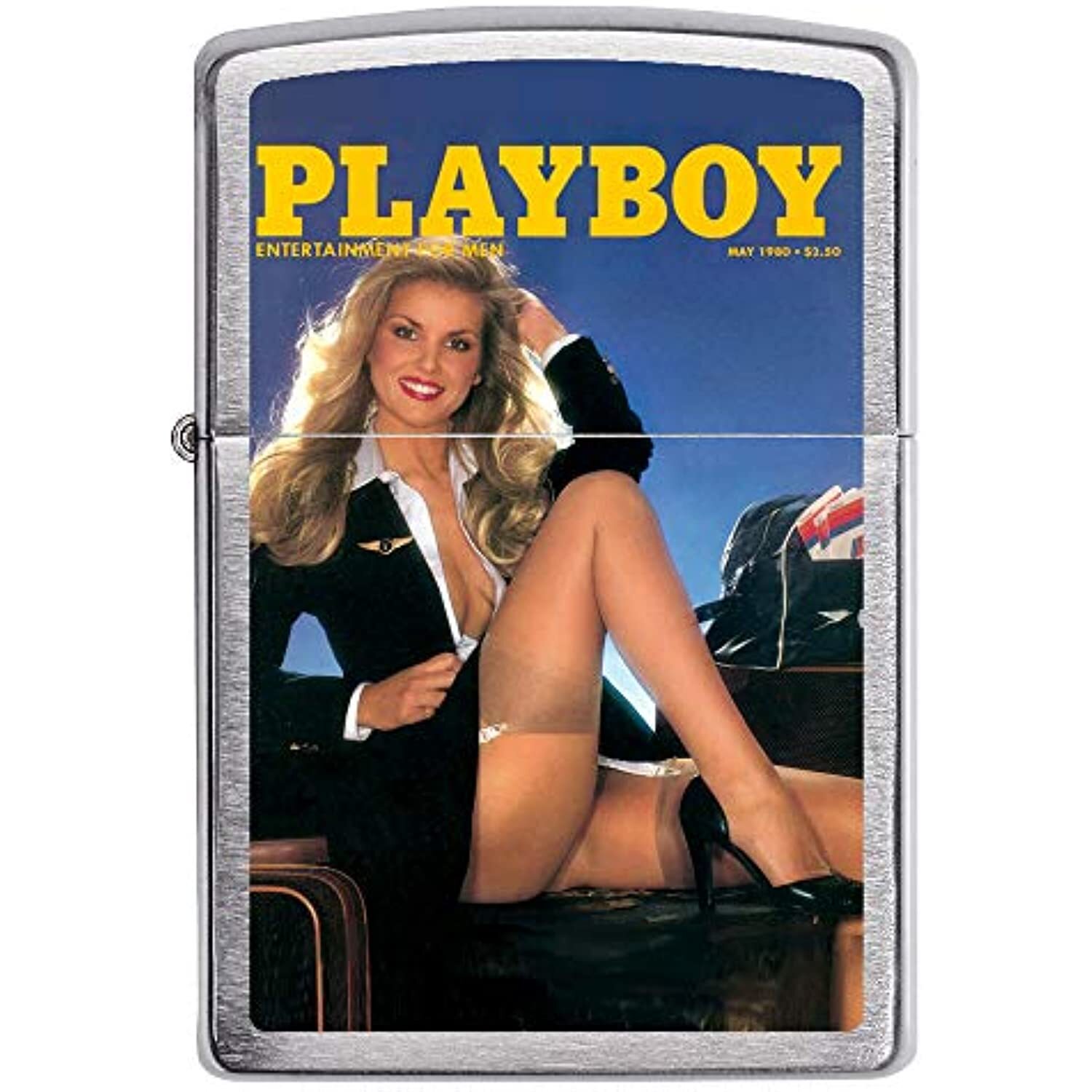 Zippo Playboy May 1980 Cover Satin Chrome Windproof Lighter NEW RARE