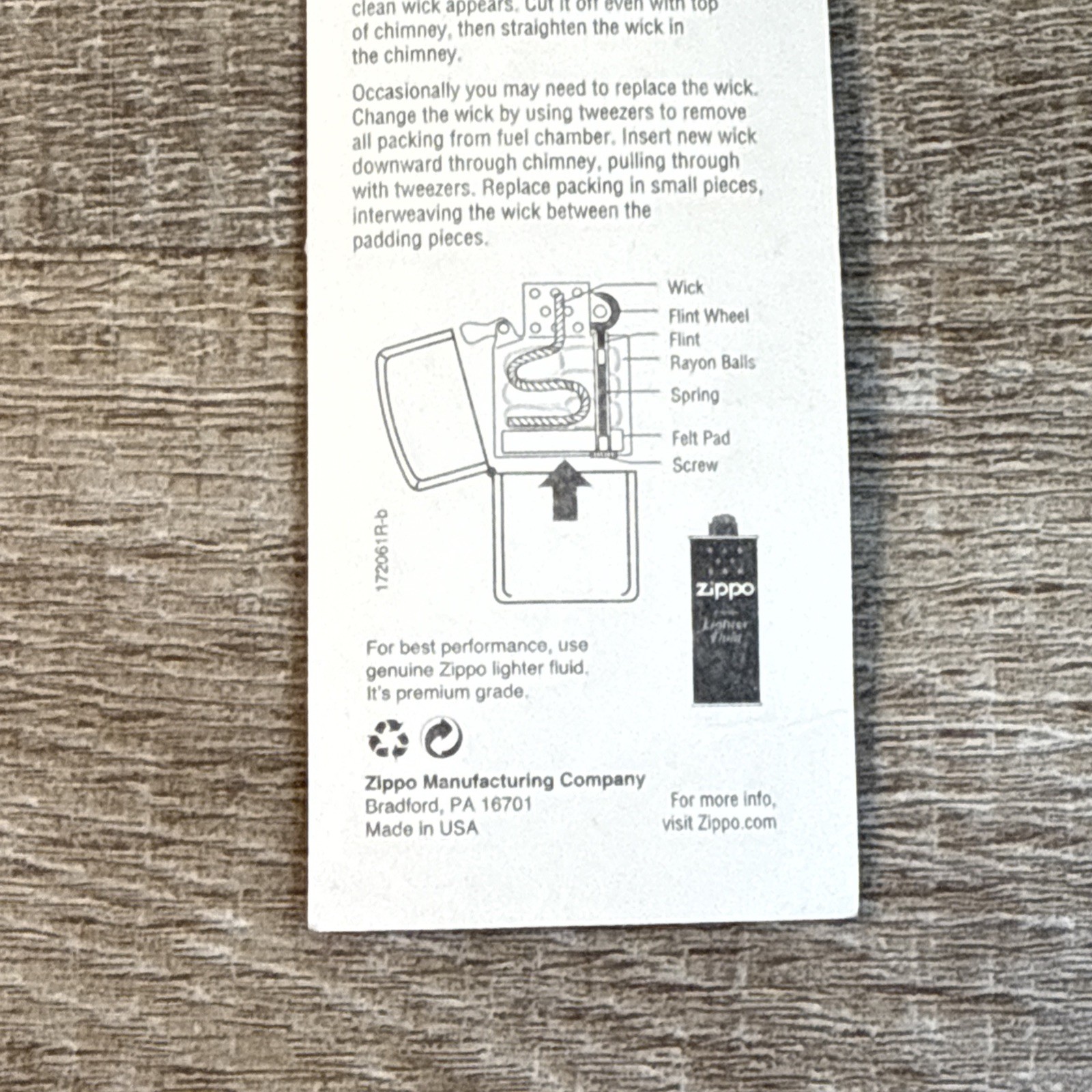Zippo Lighter Genuine Replacement Wicks (2 Set) 4 Inches Each