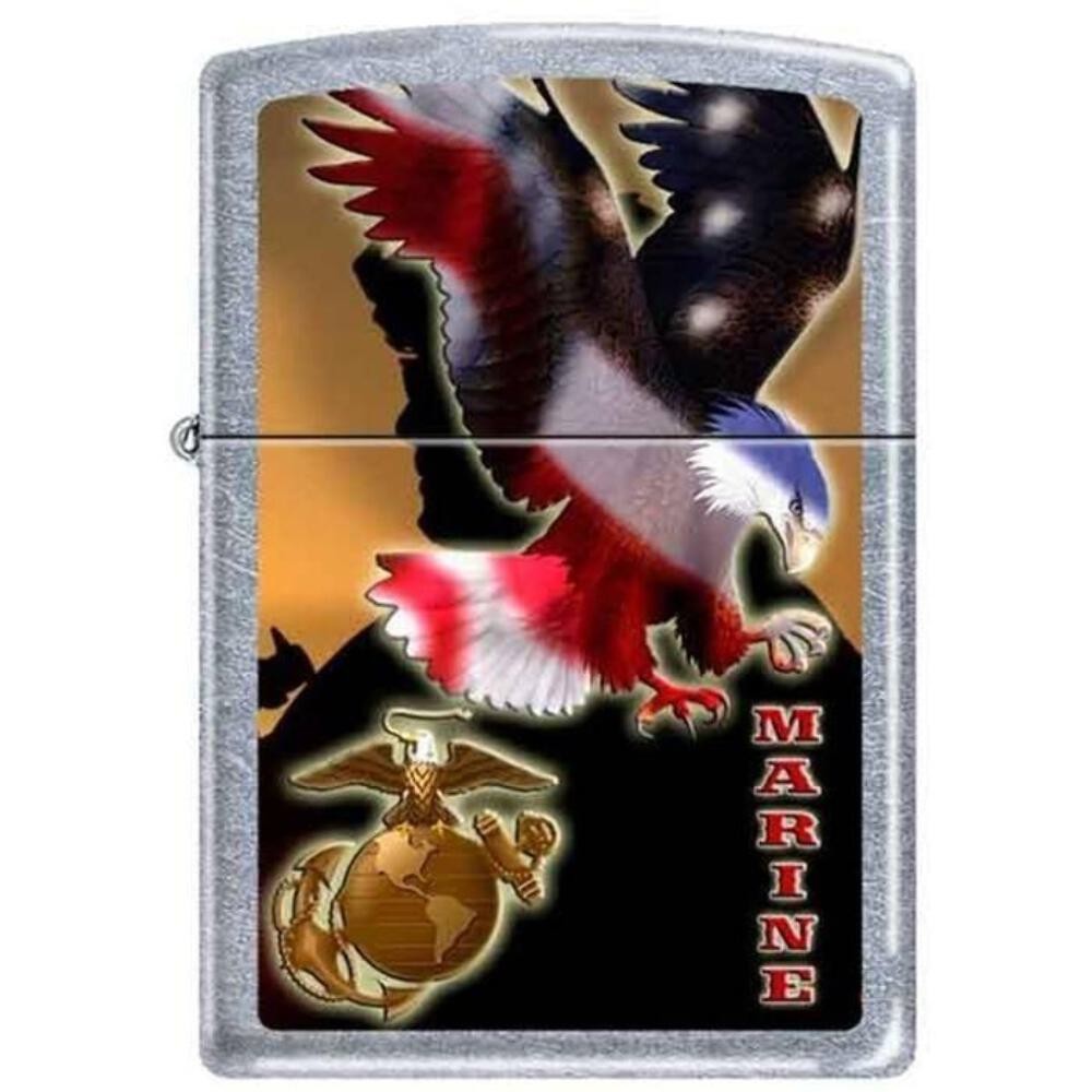 Zippo Lighter – Marine Eagle Street Chrome