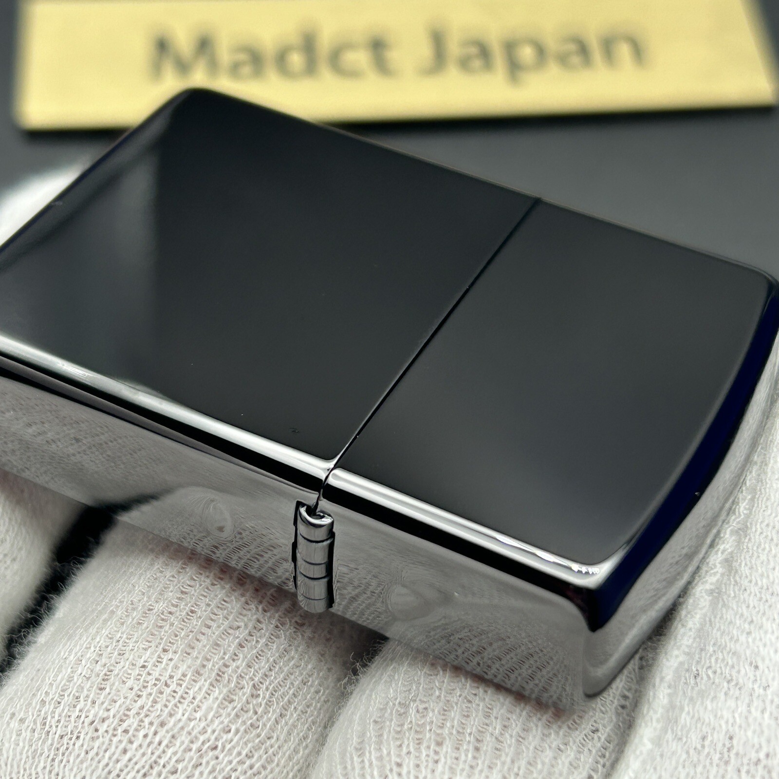 Zippo Armor Case Titanium Black Side Logo Oil Lighter Etching Brass Japan New