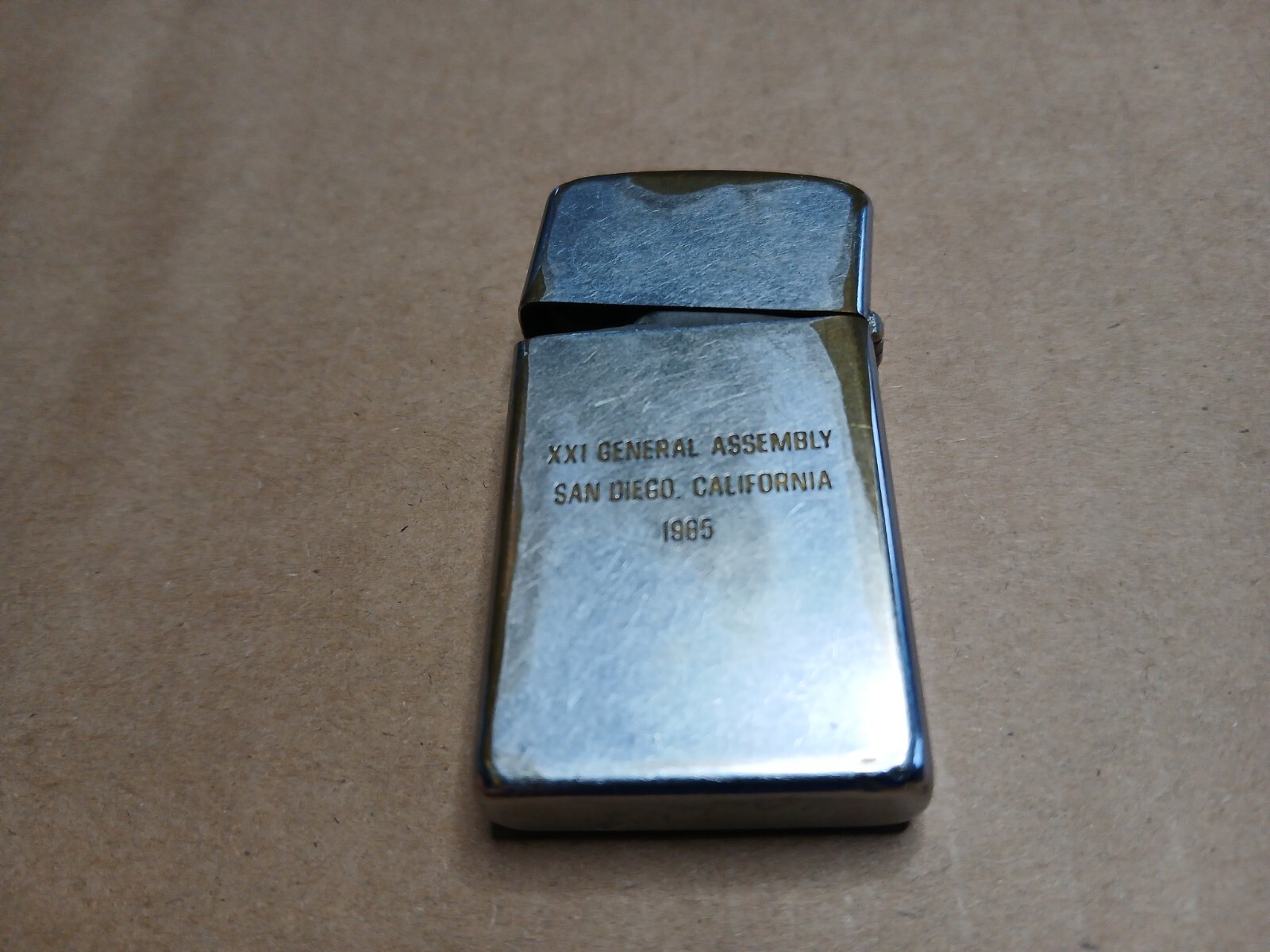 Vintage Zippo Slim Lighter 1965 IAPA American Press General Assembly San Diego