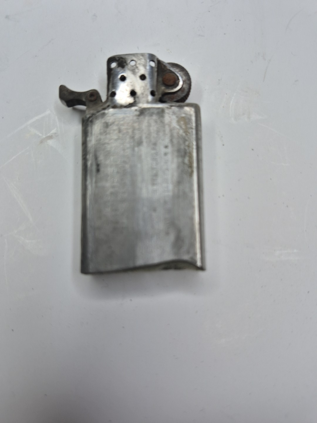 Vintage 1972 Slim Zippo Etched Striped Stripes Pinstripe * No Mono Needs Flint