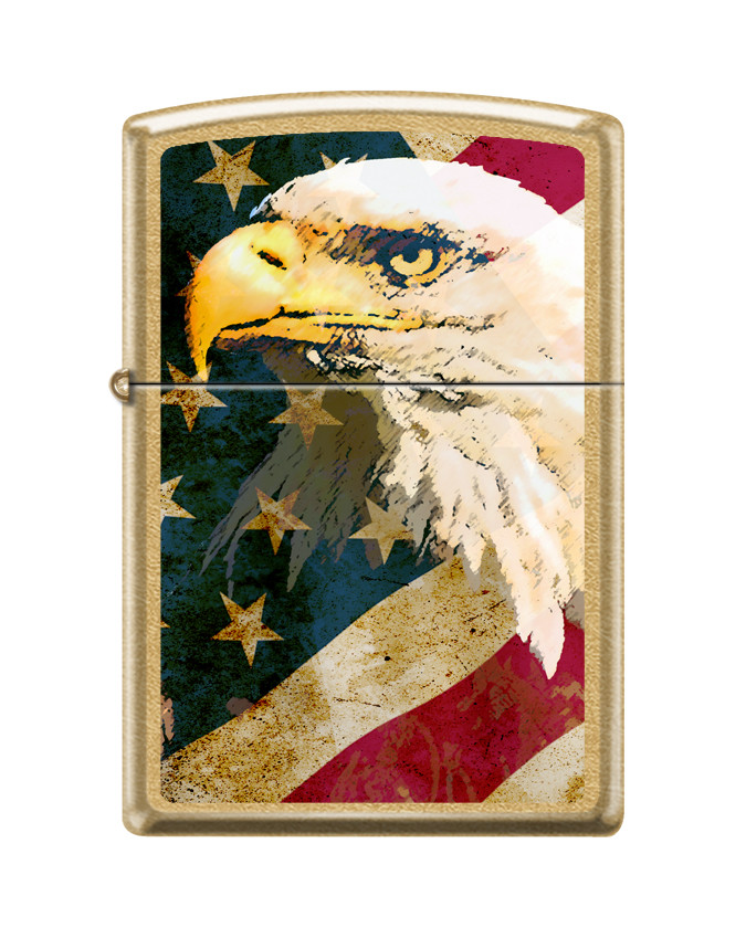 Zippo Windproof Lighter With Patriotic Eagle & American Flag, 68027, New In Box