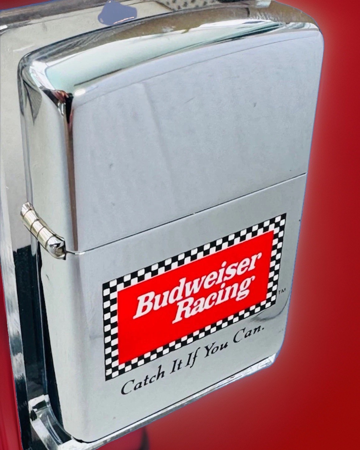 Zippo 1996 Budweiser Racing NASCAR High Polish Chrome Lighter NIB Unfired New