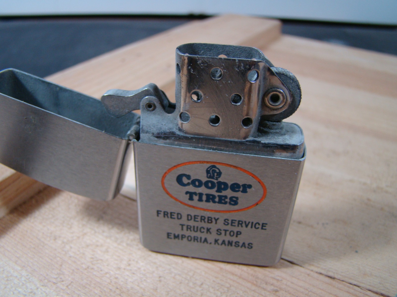 1958 Vintage ZIPPO Cooper TiresFred Derby Service Truck Stop Emporia Ks Nice !!!