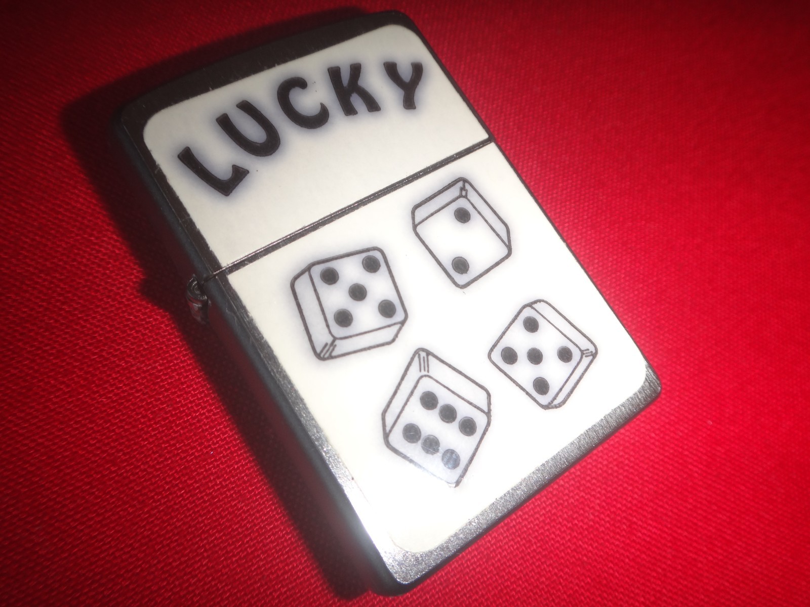 Year 2012 Zippo Lighter with LUCKY and 4 DICES Decal Sticker *New, never used*
