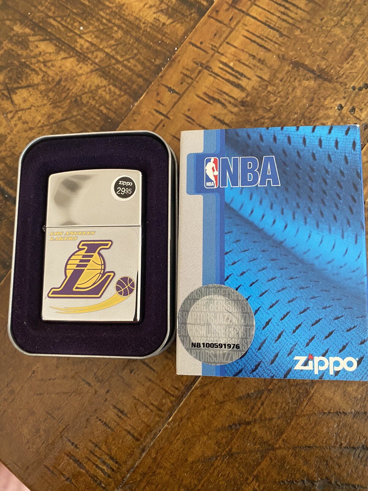 Polished Chrome Lakers Zippo Lighter New Sealed!!
