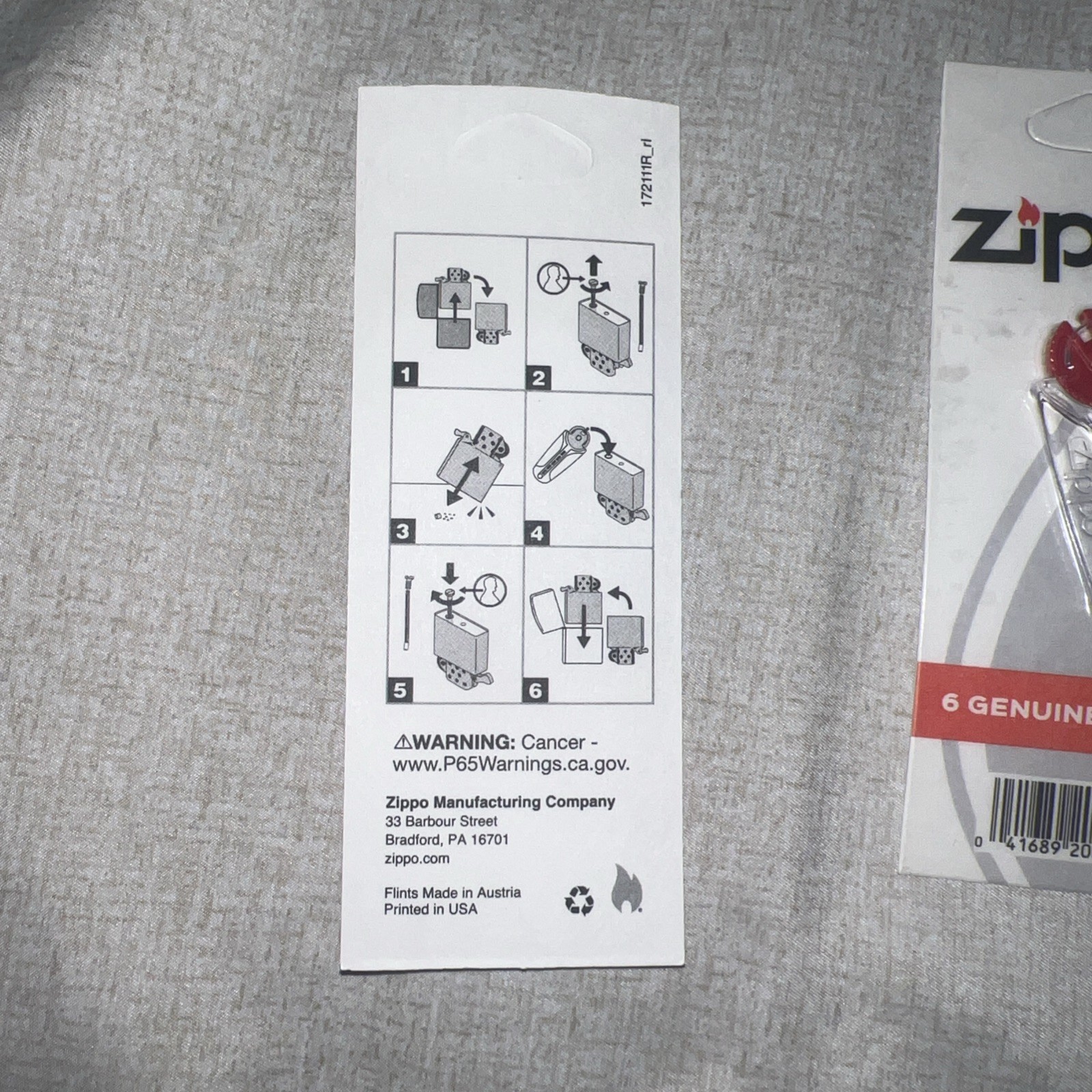 Zippo Flint Pack (6 Genuine Flints Per Pack) Lot – 5