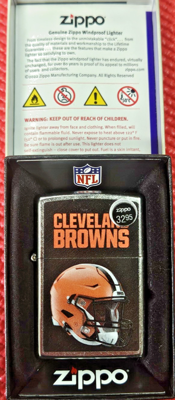 Zippo 48425 Lighter NFL Cleveland Browns Helmet New Old Stock