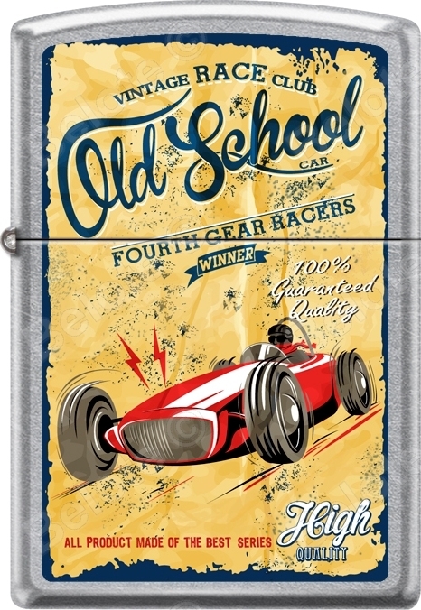 Zippo Old School 1940’s Race Club 12 Lighter Set Vintage Poster Street Chrome
