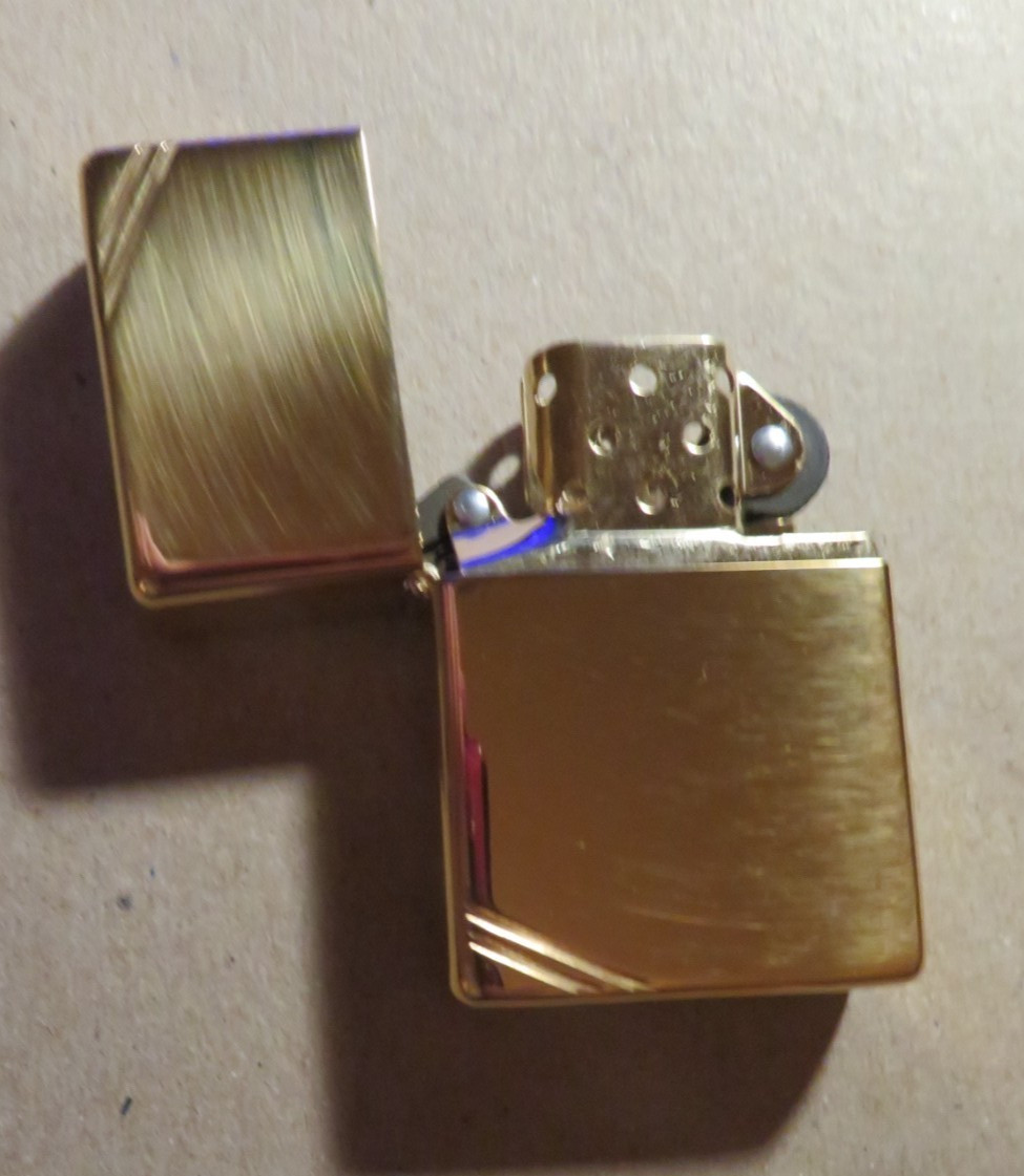 ZIPPO LIGHTER NEW 270 Vintage High Polished Brass with Brass Insert NO BOX Slash