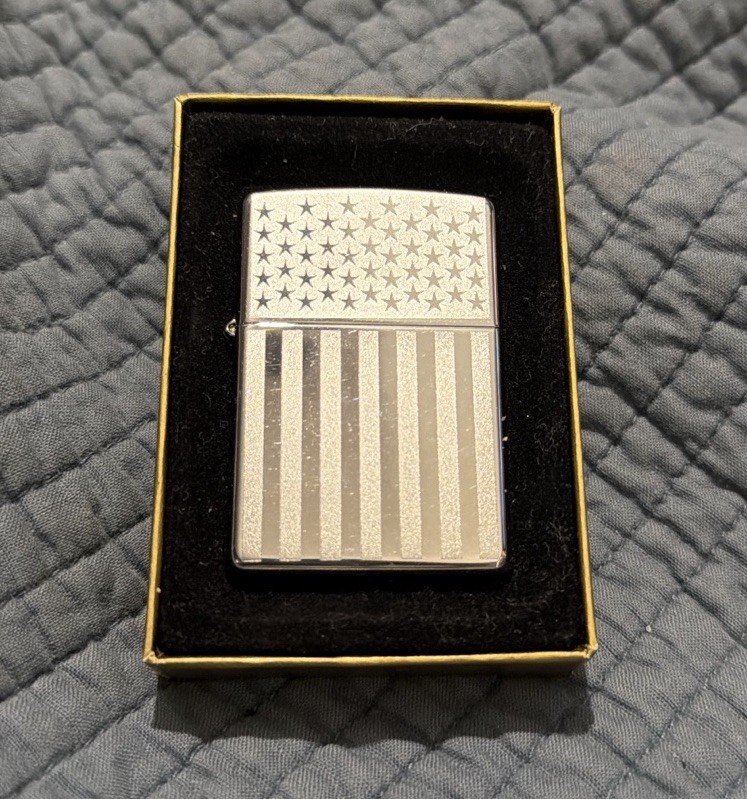 Zippo Lighter American Flag Stars & Stripes – New in Box USA Patriotic Gift