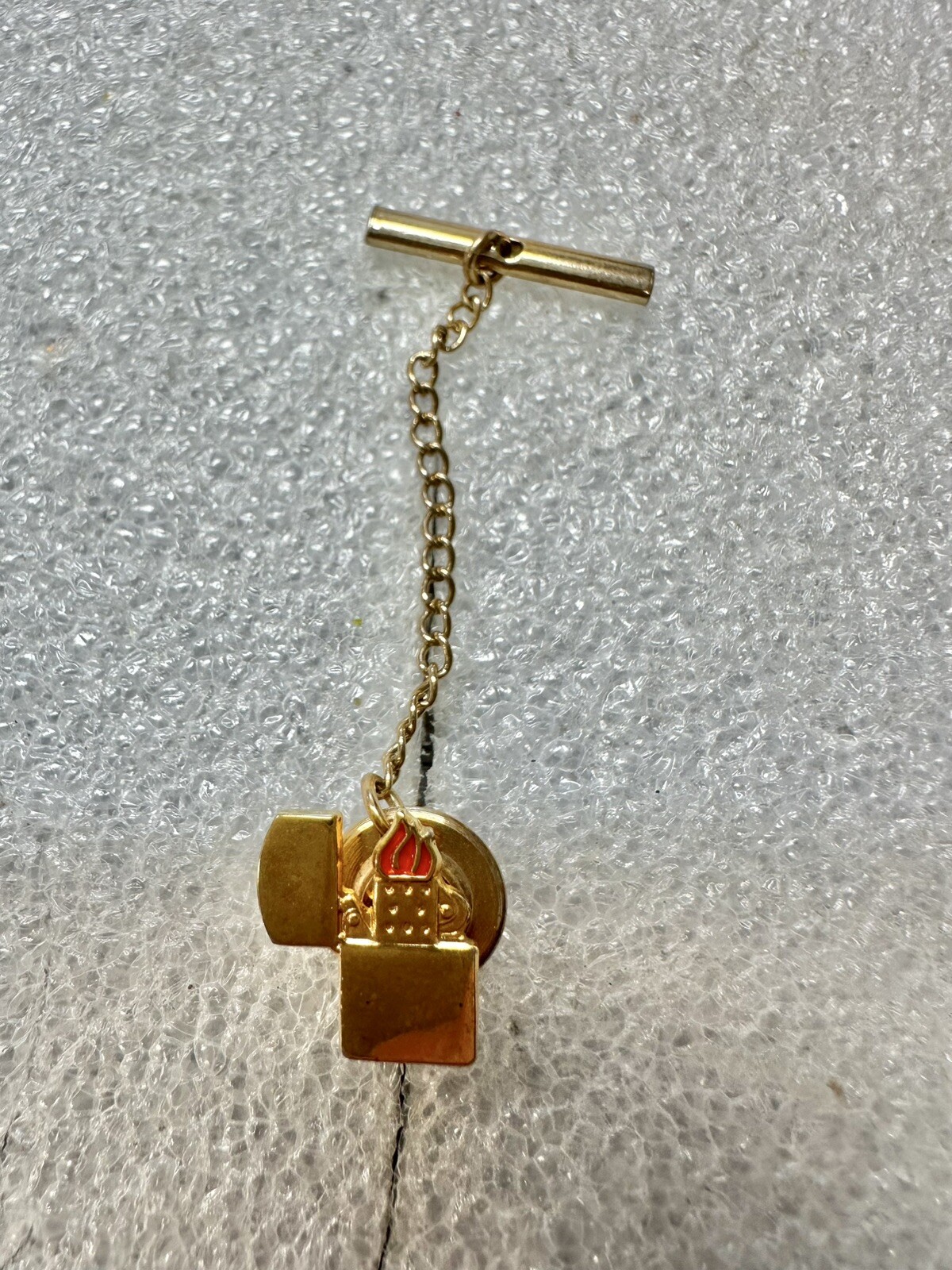 Zippo Lighter Gold Tone Tie Hat Lapel Tack Pin The Flame Since 1932 Rare