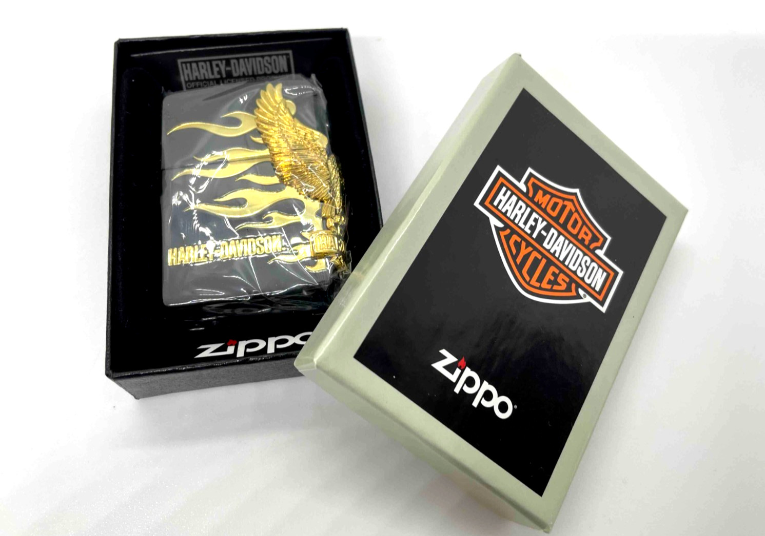 Zippo Harley Davidson HDP-01 Side Metal Gold Eagle Lighter Japan Limited Model